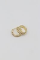 Gold renk taşlı halka küpe (15mm)