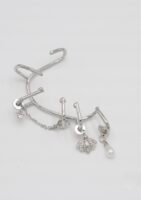 Silver inci ve arı sallantılı earcuff küpe (tekli)