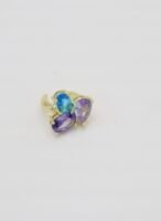 Mor taşlı earcuff kıkırdak küpe (tekli)