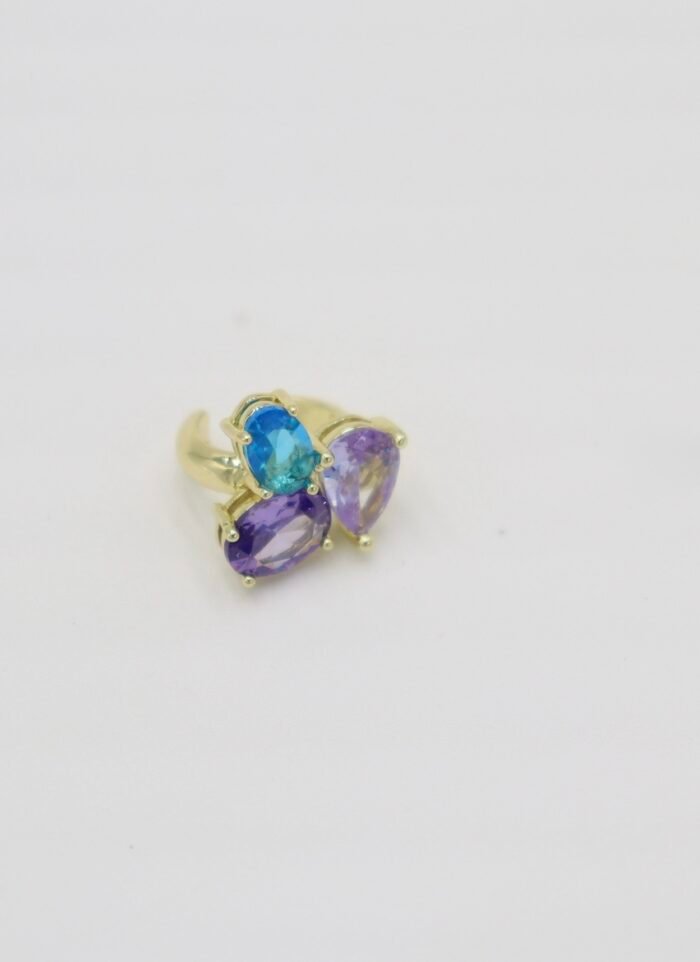 Mor taşlı earcuff kıkırdak küpe (tekli)