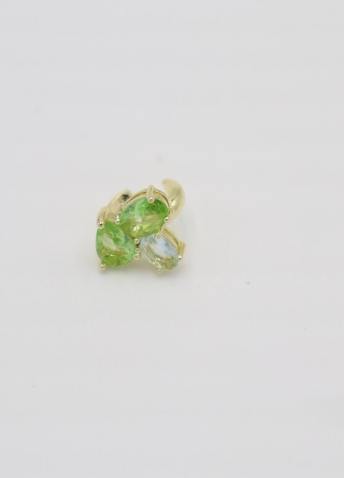 Yeşil taşlı earcuff kıkırdak küpe(tekli)