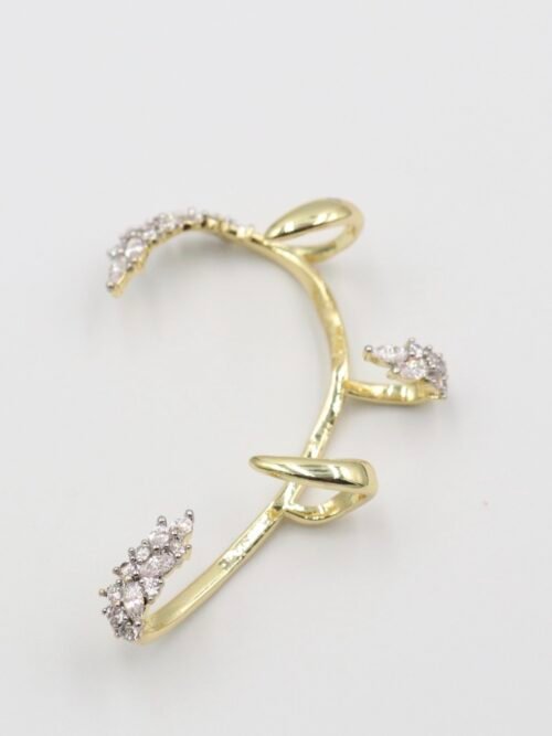 Gold taş detaylı earcuff küpe (tekli)