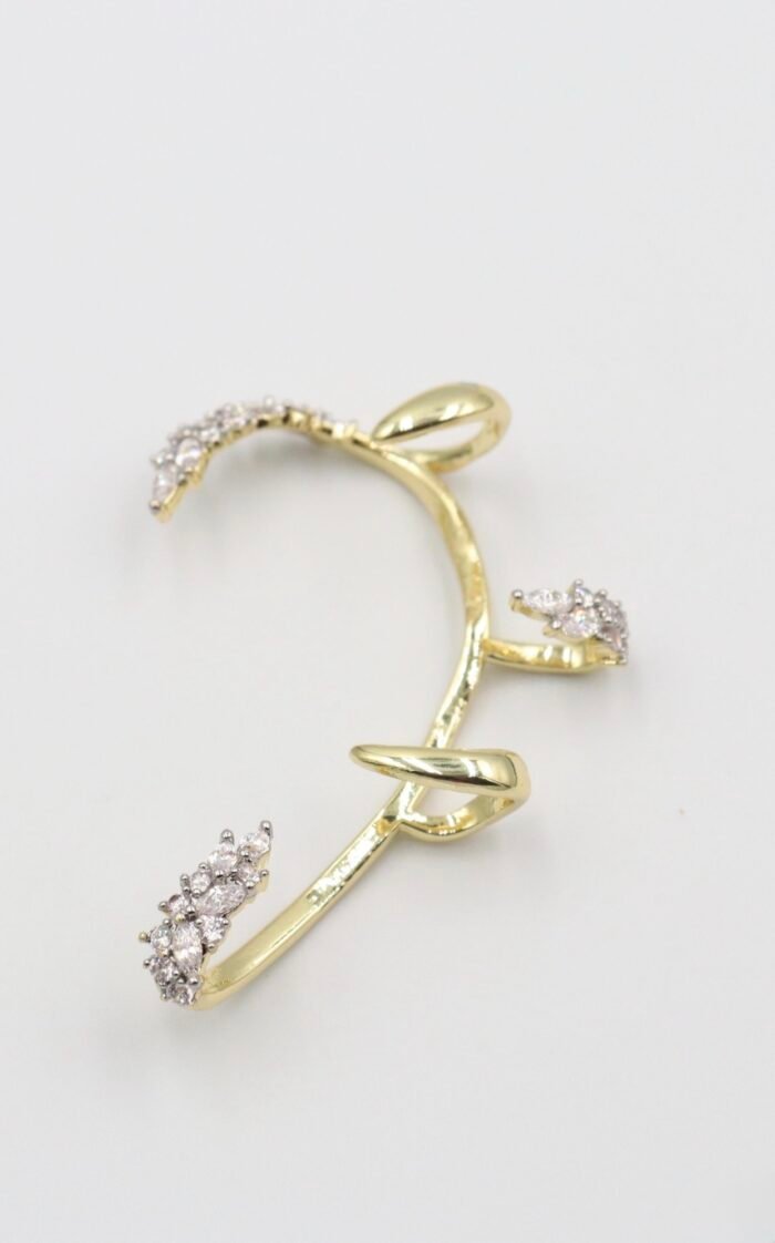 Gold taş detaylı earcuff küpe (tekli)