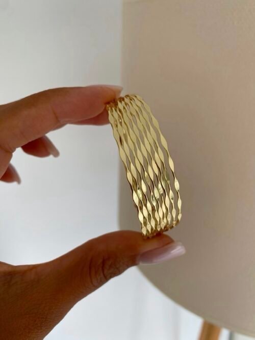 Gold renk çoklu kalın kelepçe