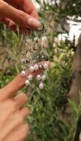 Silver renk inci sallantılı küpe