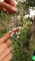 Silver renk inci sallantılı küpe