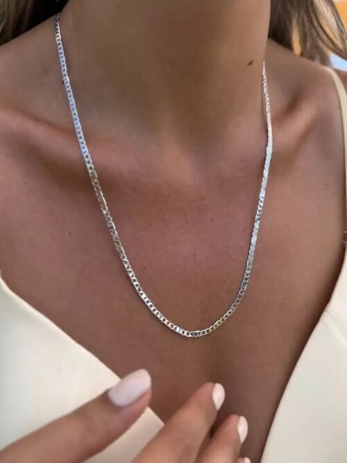 Silver renk klasik zincir kolye