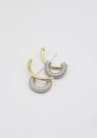 Çift renk earcufflı halka küpe