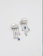 Silver zincir salantılı  bulut küpe