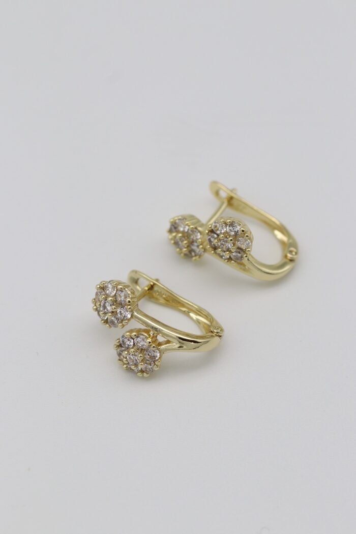 Gold renk taşlı U küpe (17mm)
