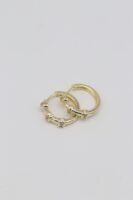 Gold renk taş detaylı halka küpe (17mm)