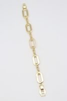 Gold renk oval kesin plaka zincir bileklik