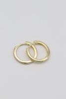 Gold renk beyaz taşlı halka küpe (20mm)