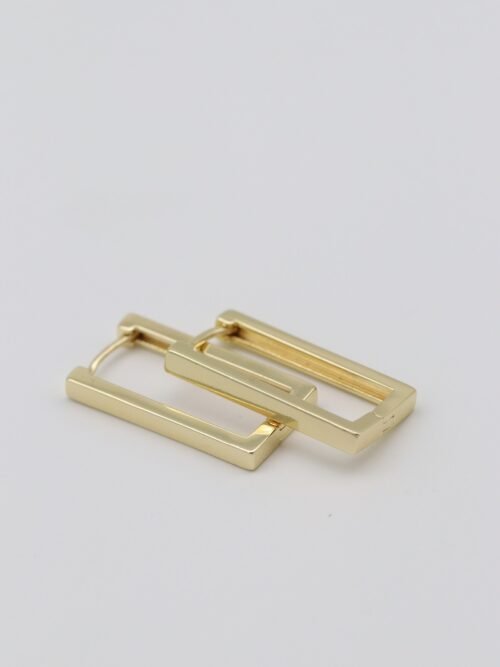 Gold renk dikdörtgen küpe (25mm)