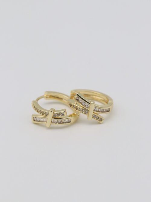 Gold renk kurdela bağı halka küpe (20mm)