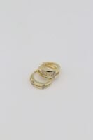Gold renk çiçek desenli halka küpe (12mm)