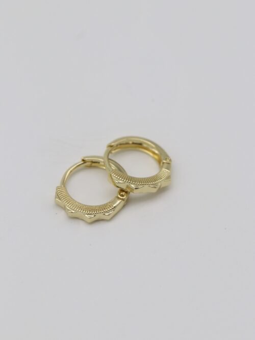 Gold renk desenli halka küpe (10mm)