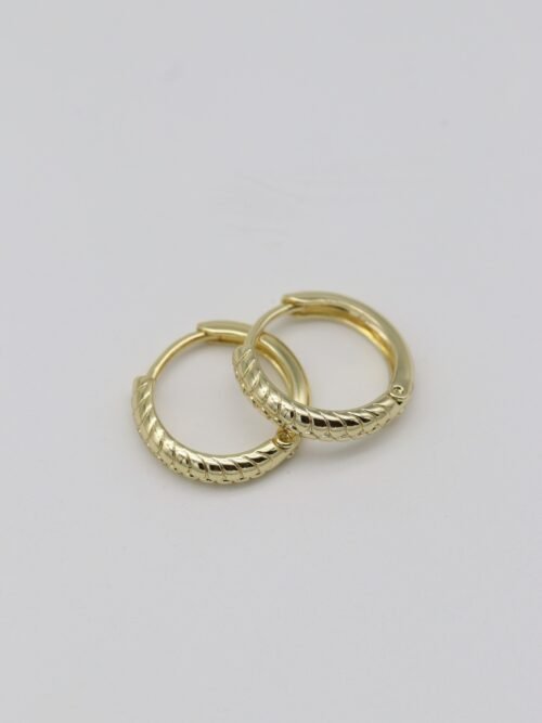 Gold renk düz halka küpe (15mm)