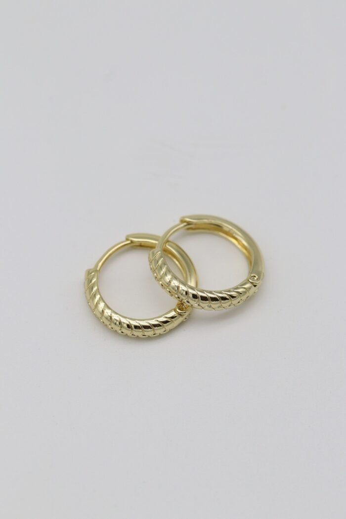 Gold renk düz halka küpe (15mm)