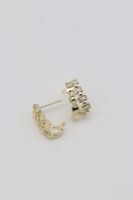 Gold renk çift sıra tasarım küpe (17mm)