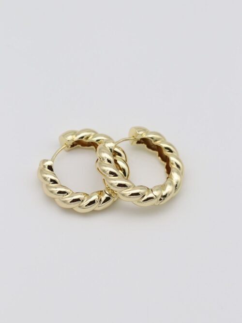 Gold renk kalın burgu halka küpe (20mm)