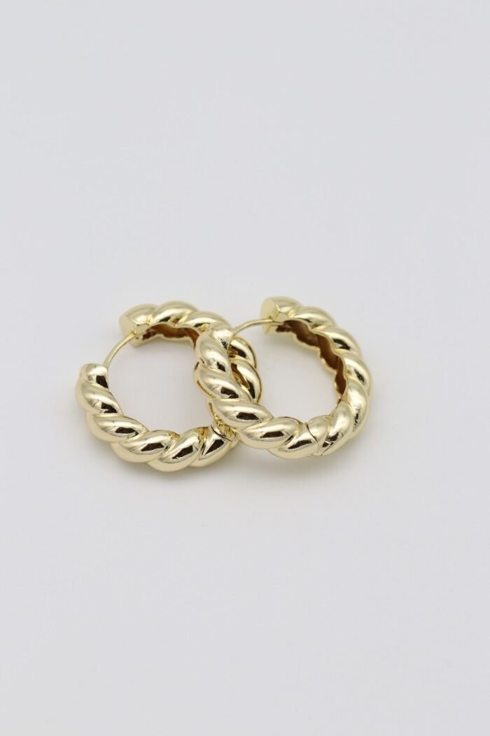 Gold renk kalın burgu halka küpe (20mm)