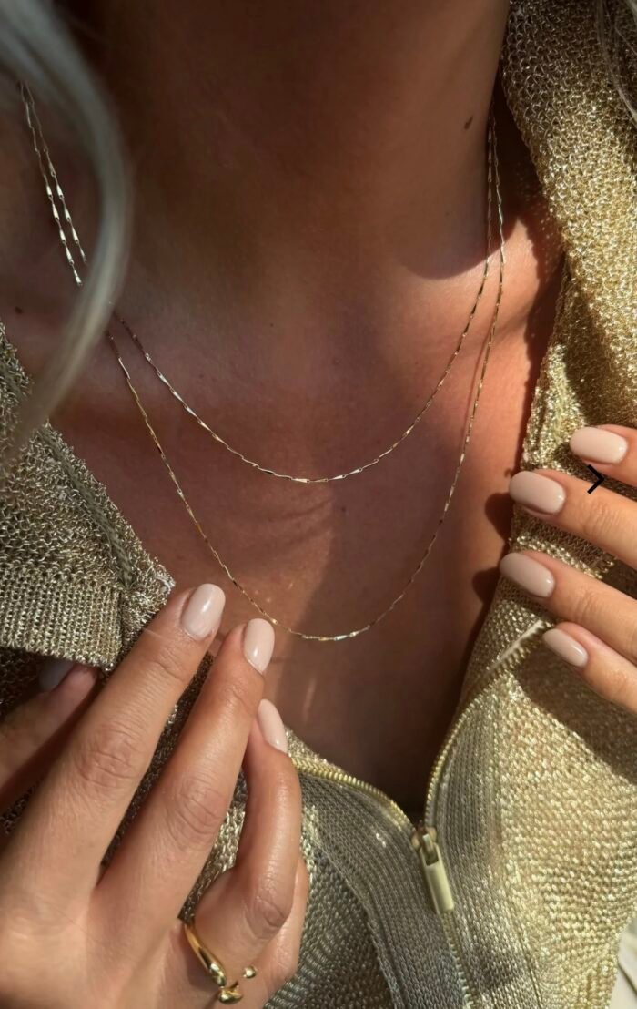 Gold renk ince kılçık model zincir kolye